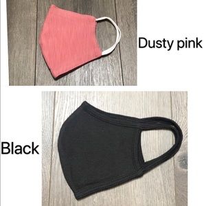 Dusty pink and black Face Mask - 2 pack